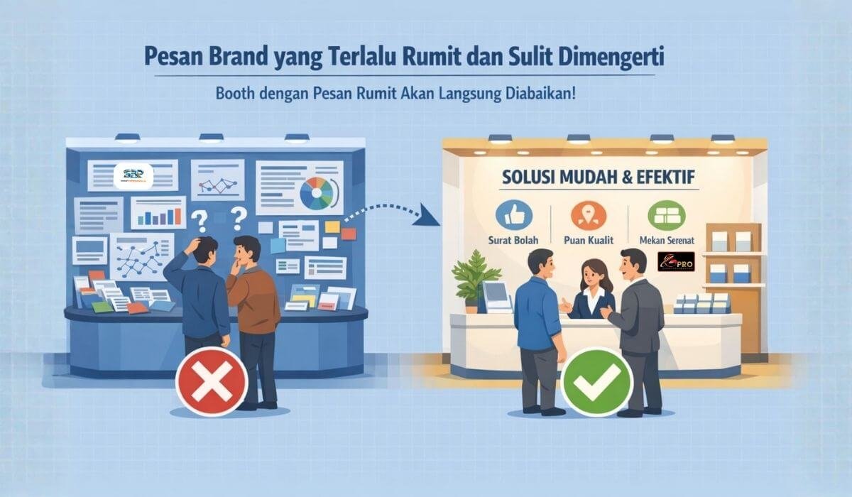 Contoh Booth Pameran yang Terlalu Rumit