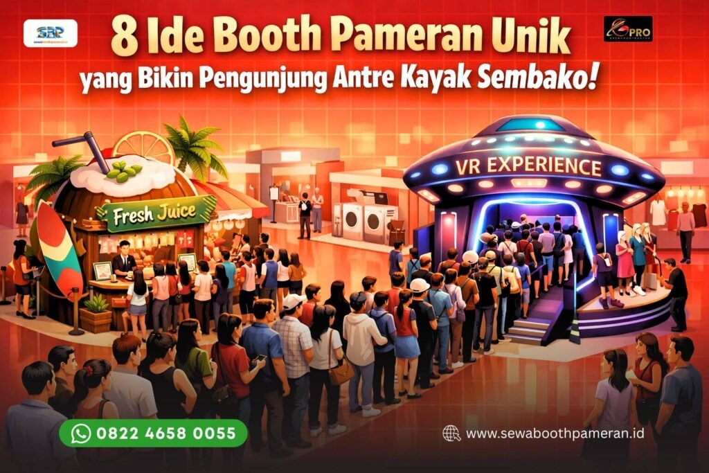 8 Ide Booth Pameran Unik yang bikin pengunjung antre kayak sembako
