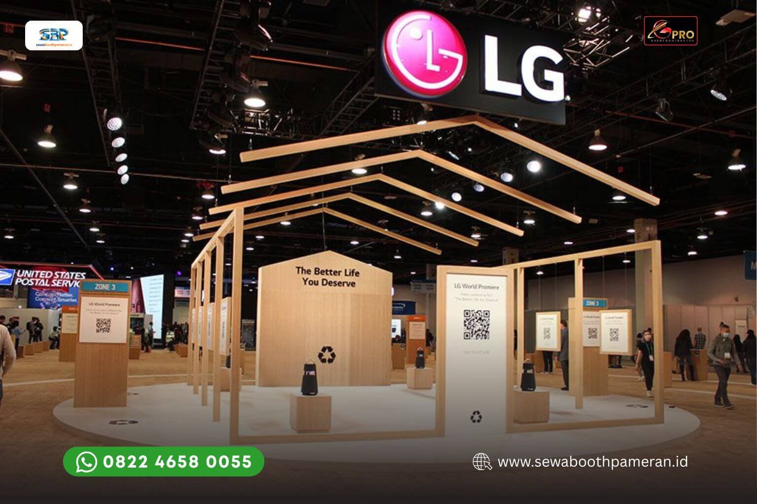 Booth LG bergaya industrial ke level "Zen"