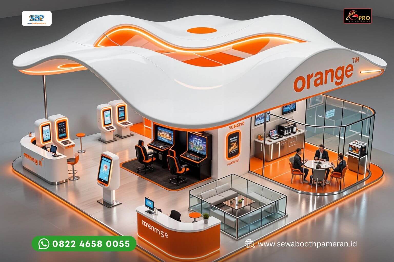 Konsep Booth Pameran Transparan Full Glass Akrilik