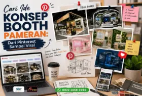 cari ide konsep booth pameran di pinterest