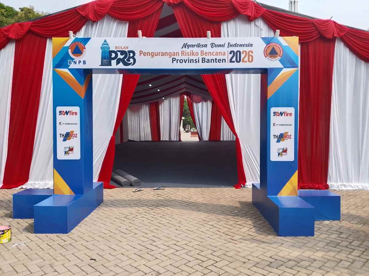 Dukung Bulan PRB 2026 BNPB di Banten, Sewaboothpameran.id Hadirkan Instalasi Pameran Unggul